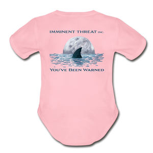 Organic Shark Moon Baby Bodysuit - light pink