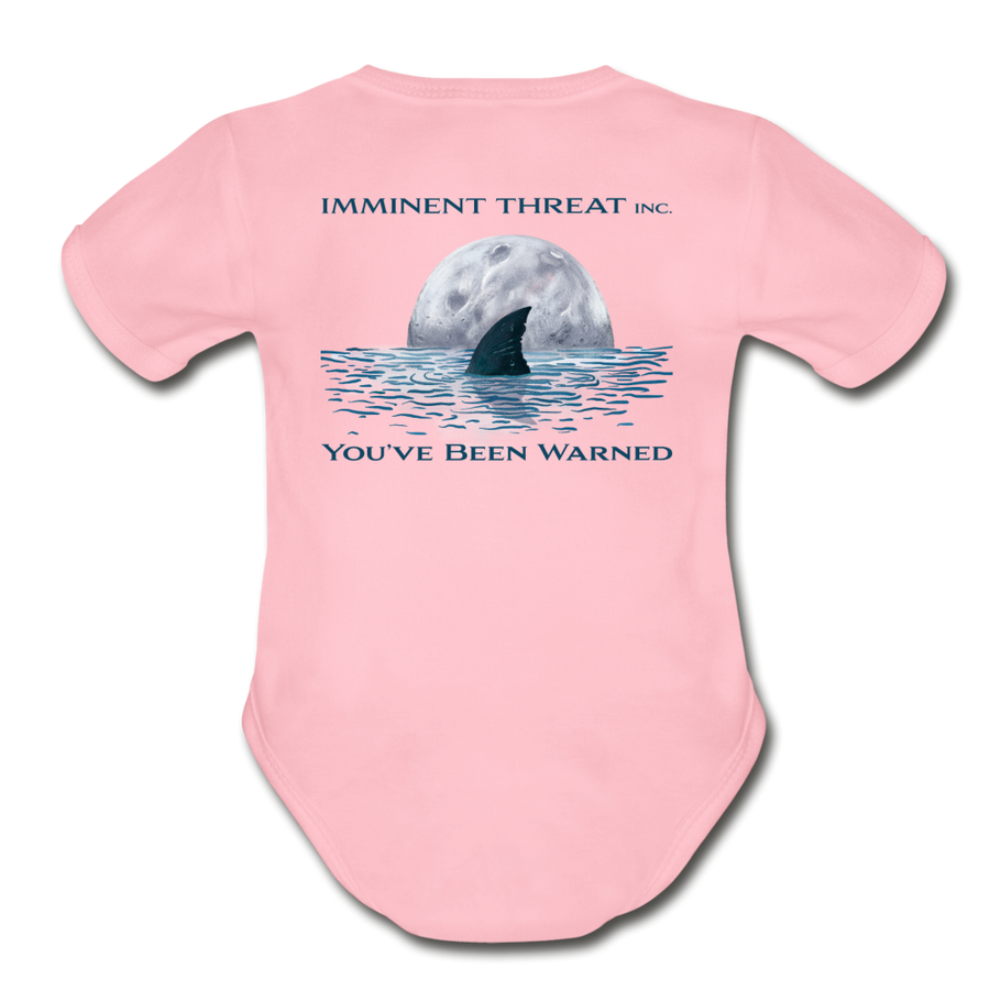Organic Shark Moon Baby Bodysuit - light pink