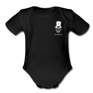 Organic Top Hat Baby Bodysuit - black