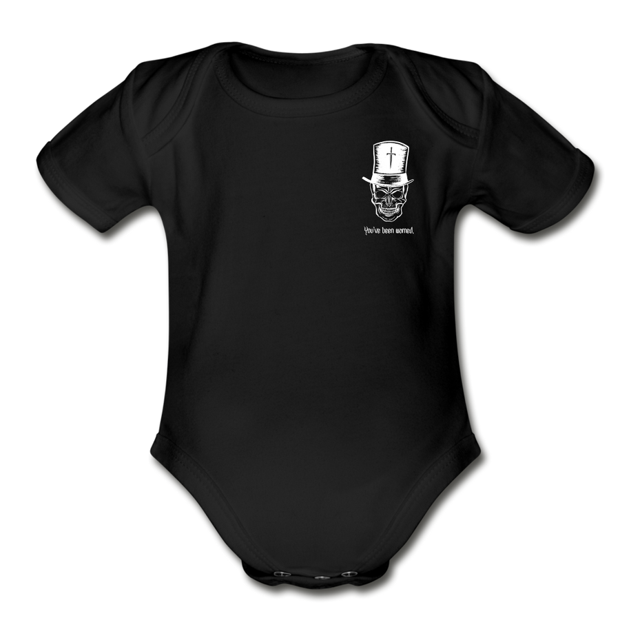 Organic Top Hat Baby Bodysuit - black