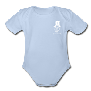 Organic Top Hat Baby Bodysuit - sky