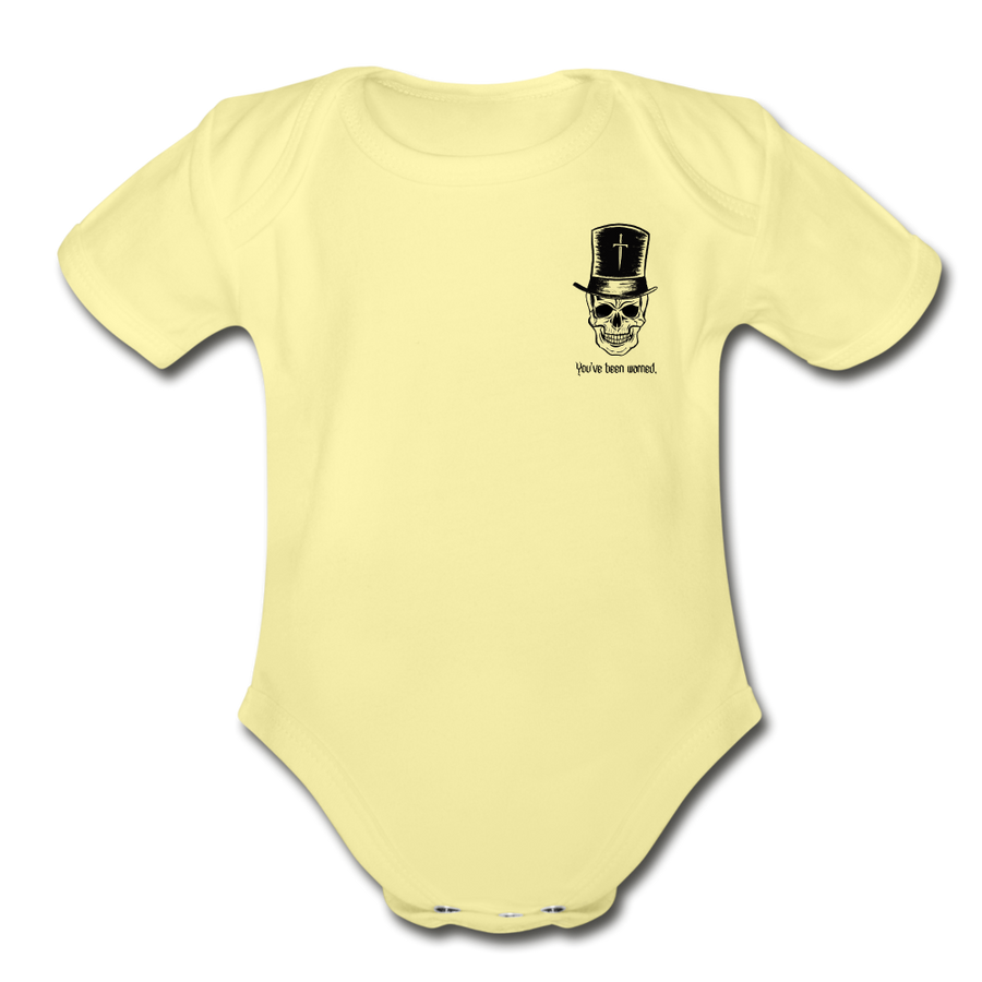 Organic Tarot Card Baby Bodysuit - washed yellow