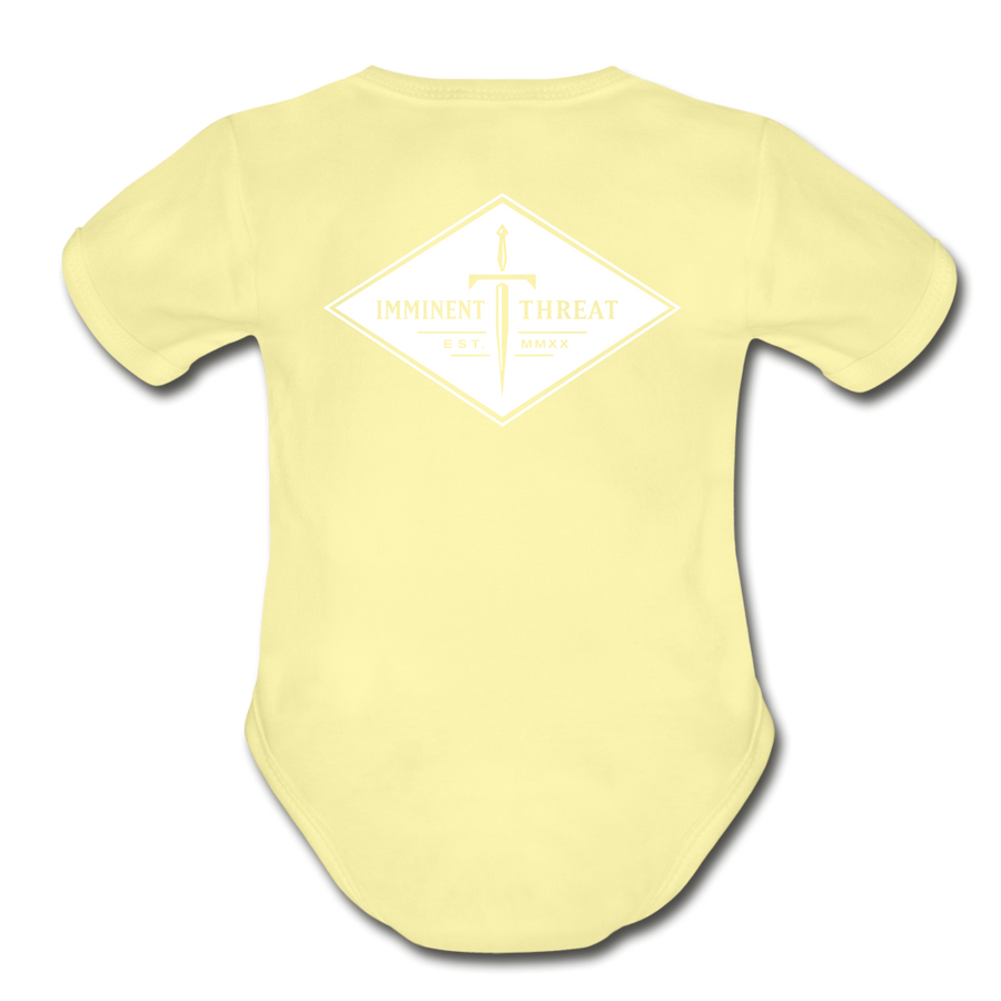 Organic Diamond Baby Bodysuit - washed yellow