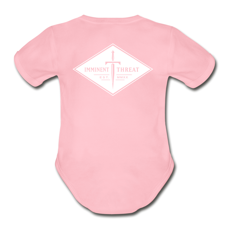 Organic Diamond Baby Bodysuit - light pink
