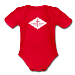 Organic Diamond Baby Bodysuit - red