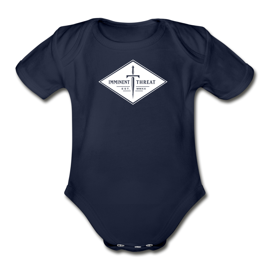Organic Diamond Baby Bodysuit - dark navy