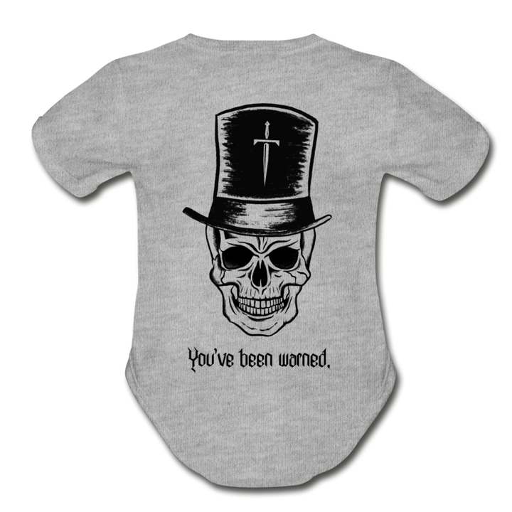 Organic Top Hat Baby Bodysuit - heather gray