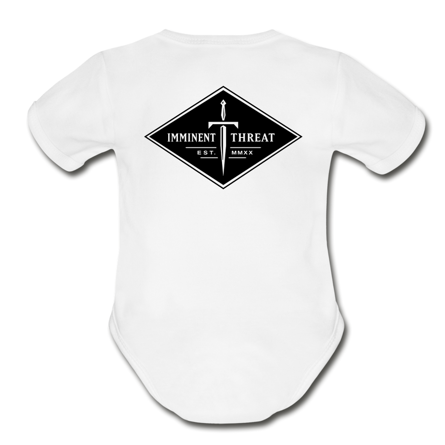 Organic Diamond Baby Bodysuit - white