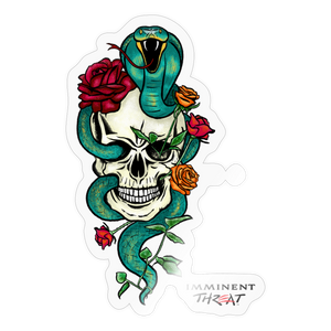 Color Snake & Skull Sticker - transparent glossy