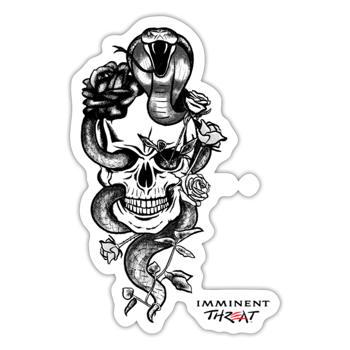 B&W Snake & Skull Sticker - white matte