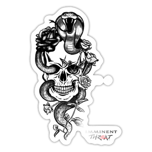 B&W Snake & Skull Sticker - white glossy