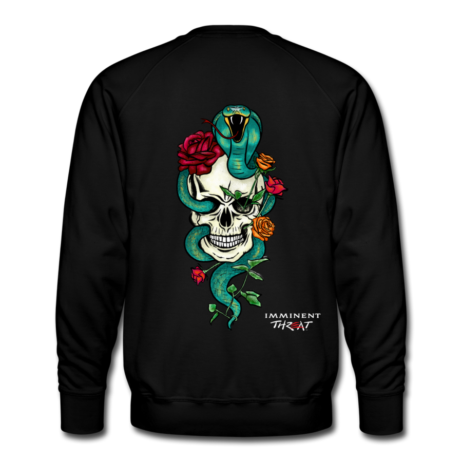 Men's Color Snake & Skull Crew Neck Sweatshirt - black