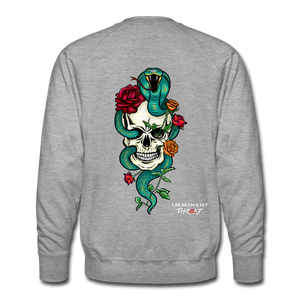Men's Color Snake & Skull Crew Neck Sweatshirt - heather grey