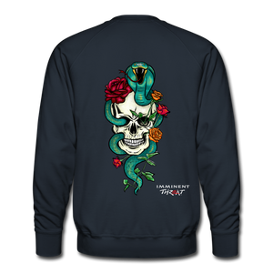 Men's Color Snake & Skull Crew Neck Sweatshirt - navy