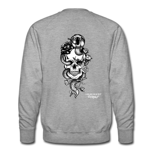 Men's Snake & Skull Crew Neck Sweatshirt - heather grey