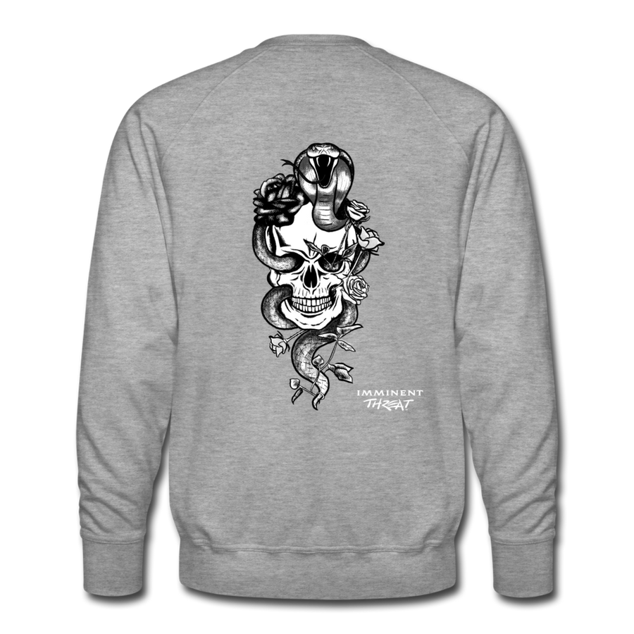 Men's Snake & Skull Crew Neck Sweatshirt - heather grey