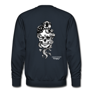 Men's Snake & Skull Crew Neck Sweatshirt - navy