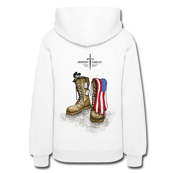 Women's Military Boots Hoodie - white