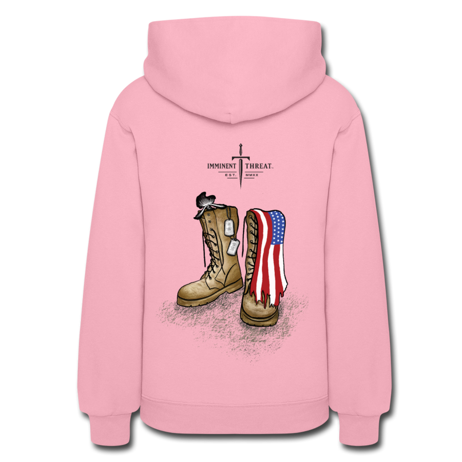 Women's Military Boots Hoodie - classic pink