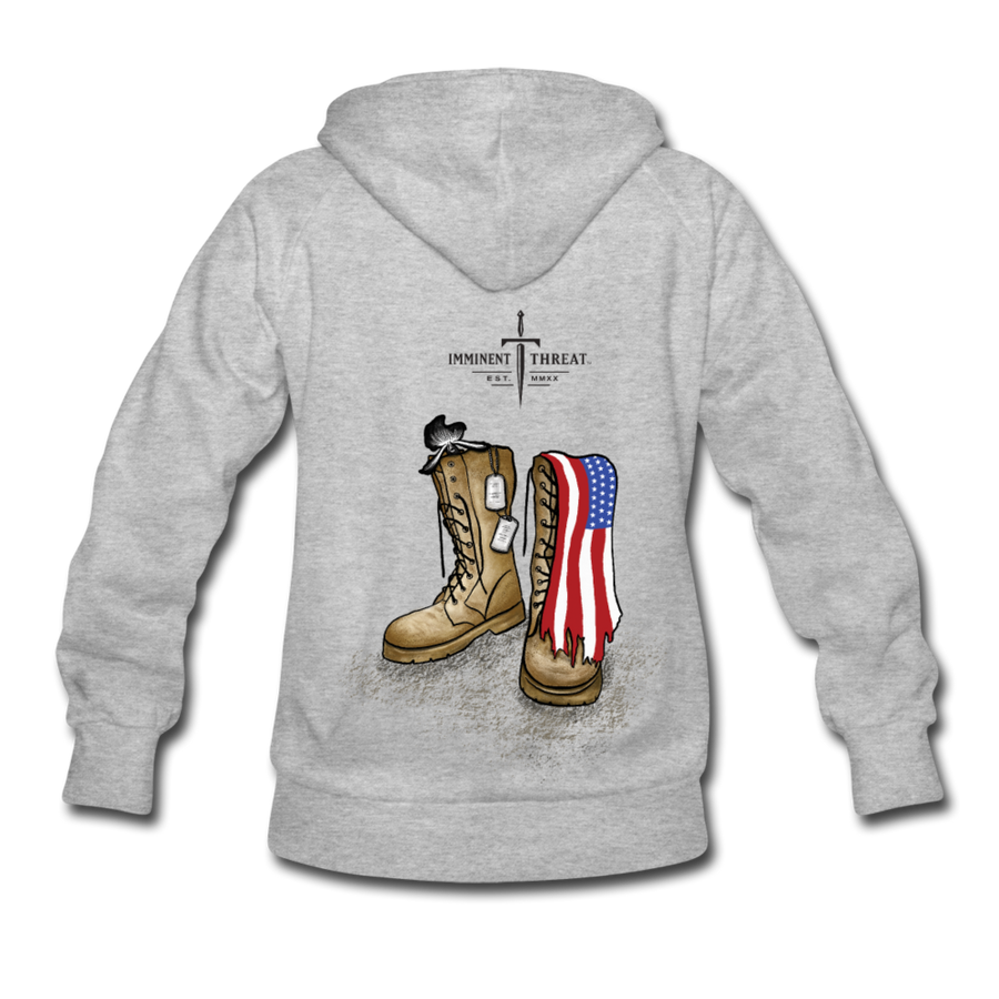Women's Military Boots Hoodie - heather gray