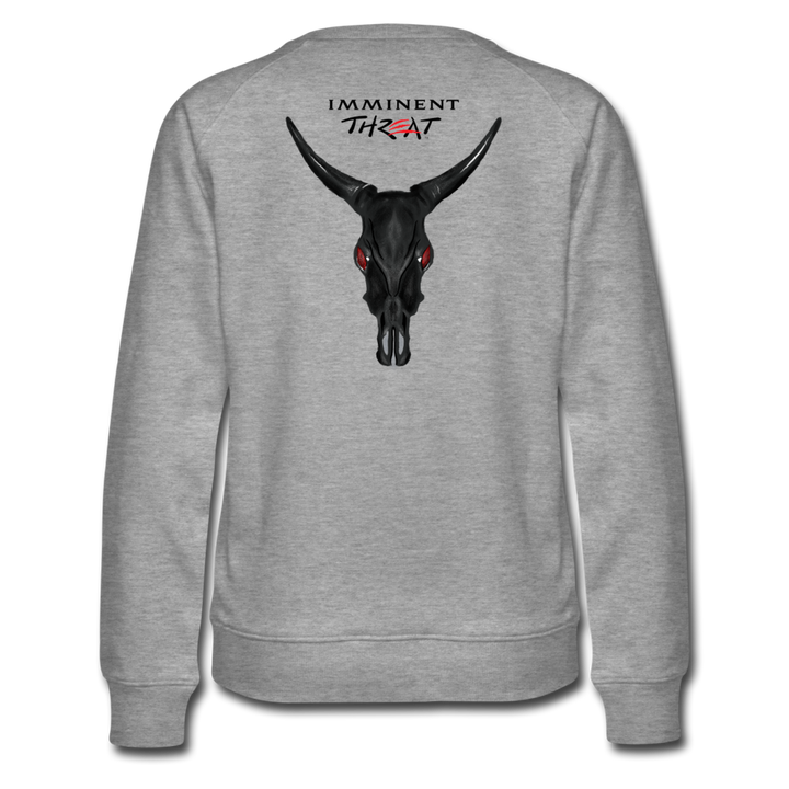 Women’s Bull Skull Crew Neck Sweatshirt - heather grey
