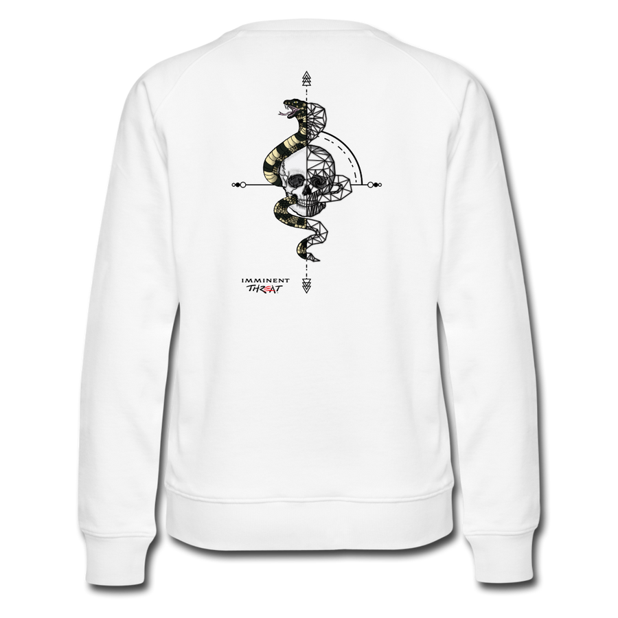 Women’s Geo Snake & Skull Crew Neck Sweatshirt - white