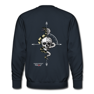 Men’s B&W Geo Snake & Skull Crew Neck Sweatshirt - navy