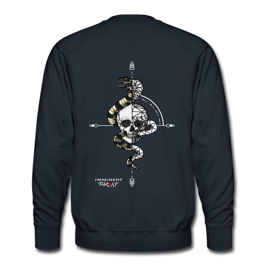 Men’s B&W Geo Snake & Skull Crew Neck Sweatshirt - navy