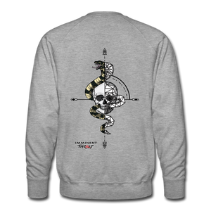 Men’s Geo Snake & Skull Crew Neck Sweatshirt - heather grey