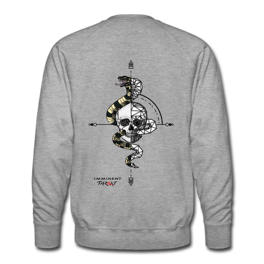 Men’s Geo Snake & Skull Crew Neck Sweatshirt - heather grey