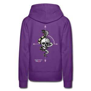 Women’s B/W Geo Snake & Skull Hoodie - purple