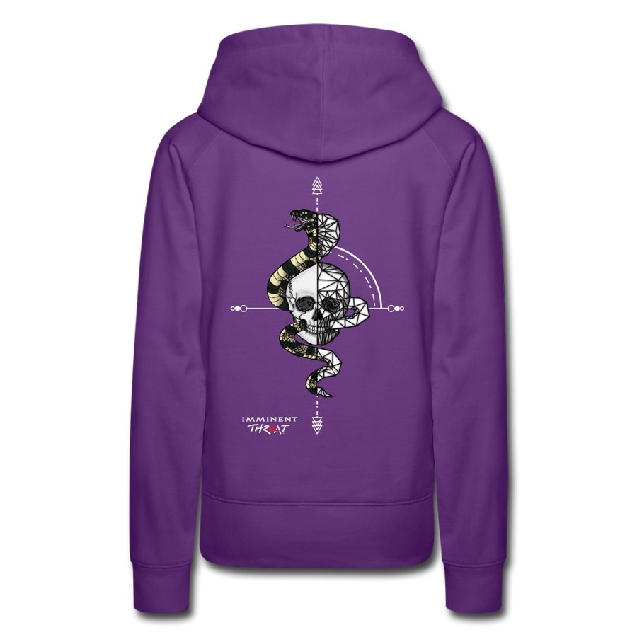 Women’s B/W Geo Snake & Skull Hoodie - purple