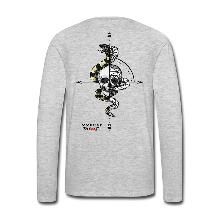Men's Geo Snake & Skull Long Sleeve - heather gray