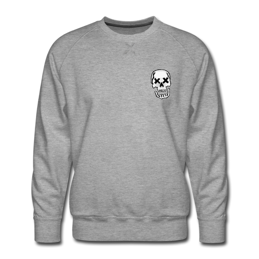 Men’s Pirate Flag Crew Neck Sweatshirt - heather grey