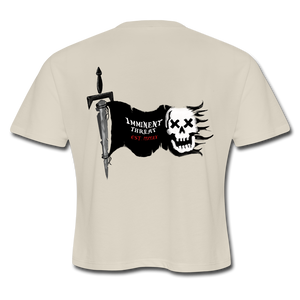 Women's Cropped Pirate Flag T-Shirt - dust