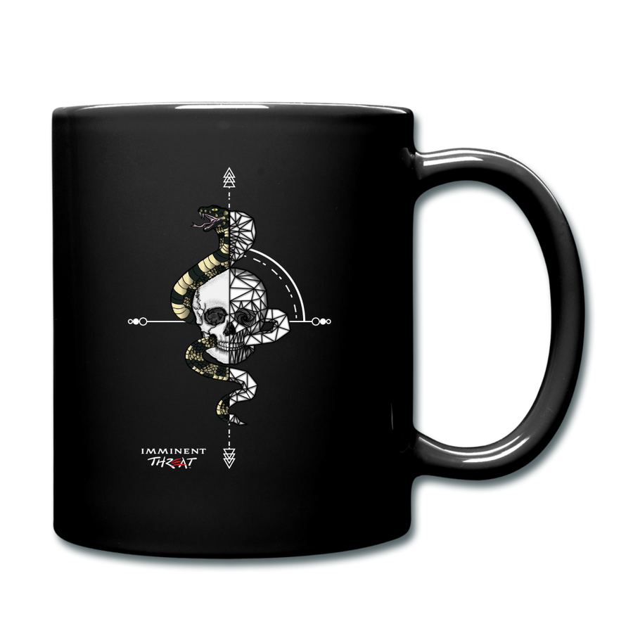 Geo Snake & Skull Full Color Mug - black