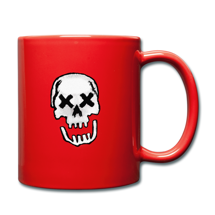 Skull Full Color Mug - red