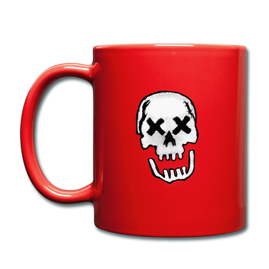 Skull Full Color Mug - red