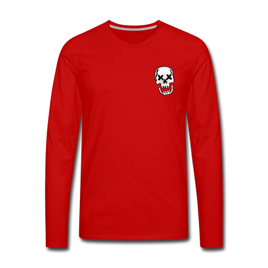 Men's Pirate Flag Long Sleeve T-Shirt - red