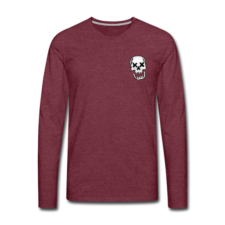 Men's Pirate Flag Long Sleeve T-Shirt - heather burgundy