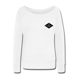 Women's Black Diamond Wideneck Sweatshirt - white