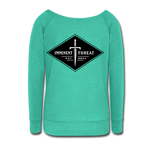 Women's Black Diamond Wideneck Sweatshirt - teal