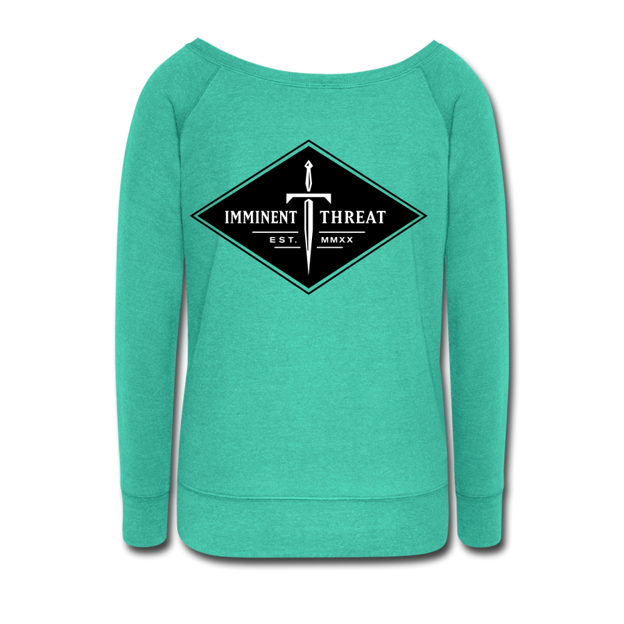 Women's Black Diamond Wideneck Sweatshirt - teal