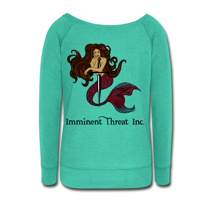 Women's Mermaid Wideneck Sweatshirt - teal