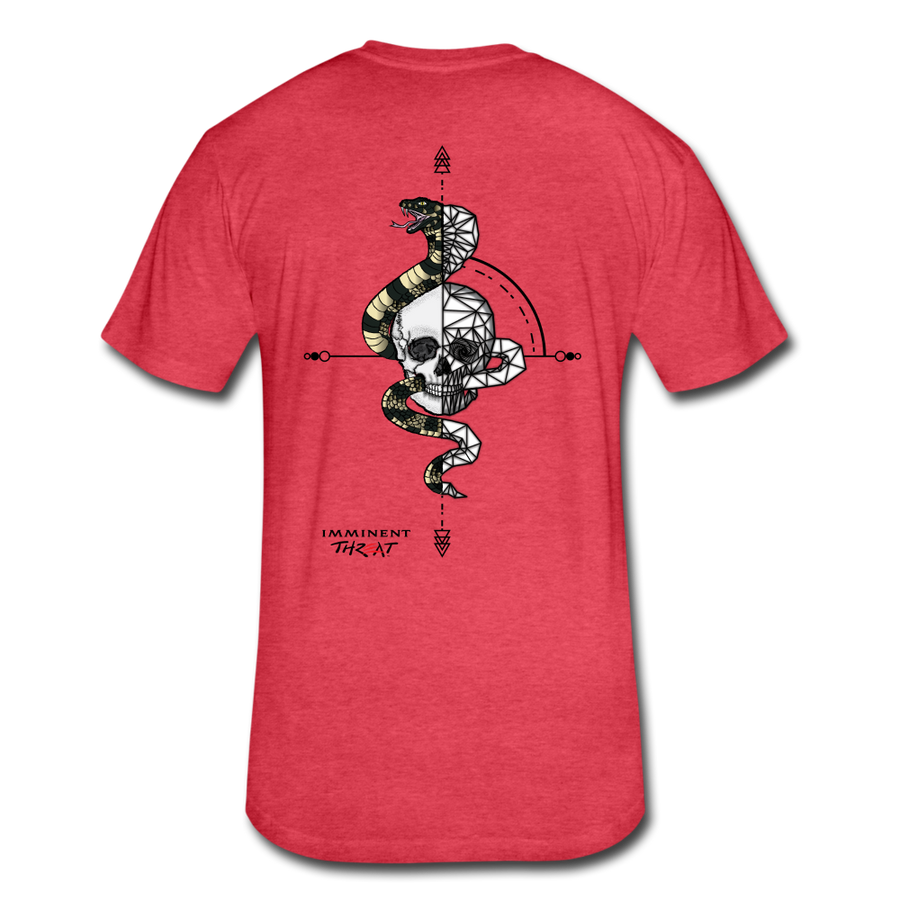 Men's Fitted Geo Snake & Skull T-Shirt - heather red