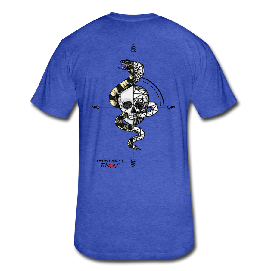 Men's Fitted Geo Snake & Skull T-Shirt - heather royal