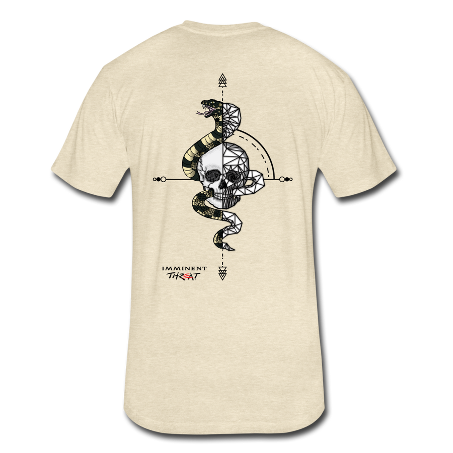Men's Fitted Geo Snake & Skull T-Shirt - heather cream